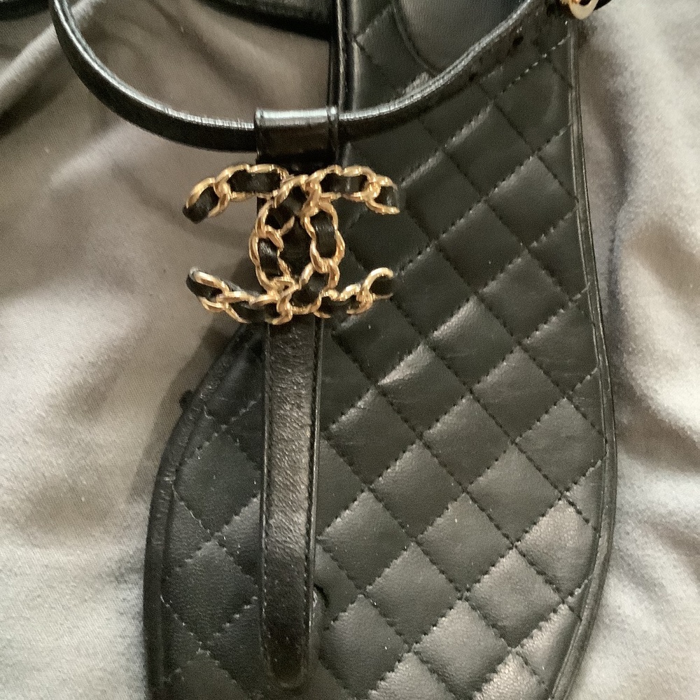 Chanel quilted sandals